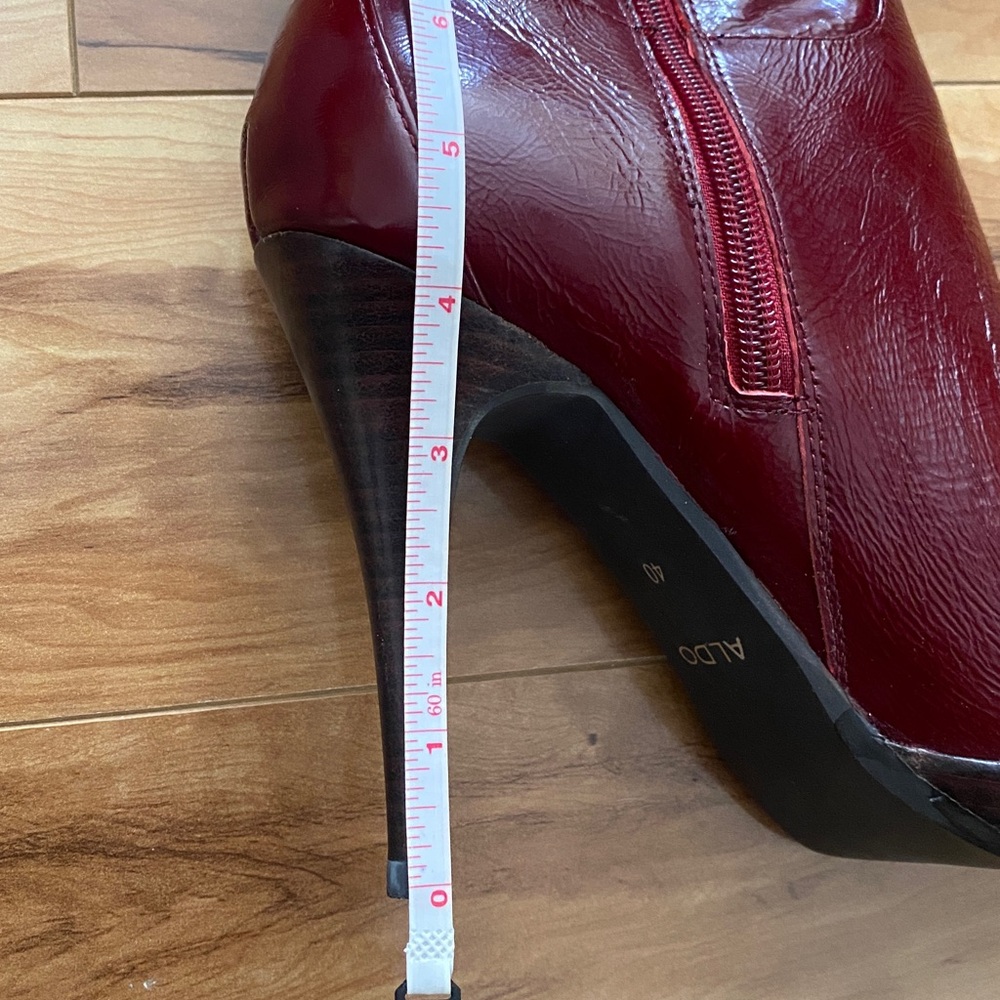 Aldo Women's Burgundy Heeled Boots - Picture 8 of 8